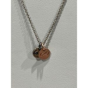 SILVER 925 Mini love &‎ infinity charm necklace